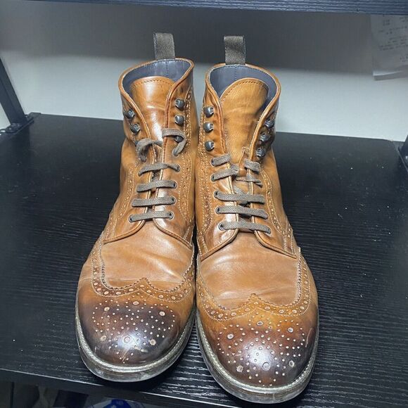 To Boot New York Mens Dark Brown Bruckner Wingtip Boots Size 9.5 79728 - Picture 2 of 11